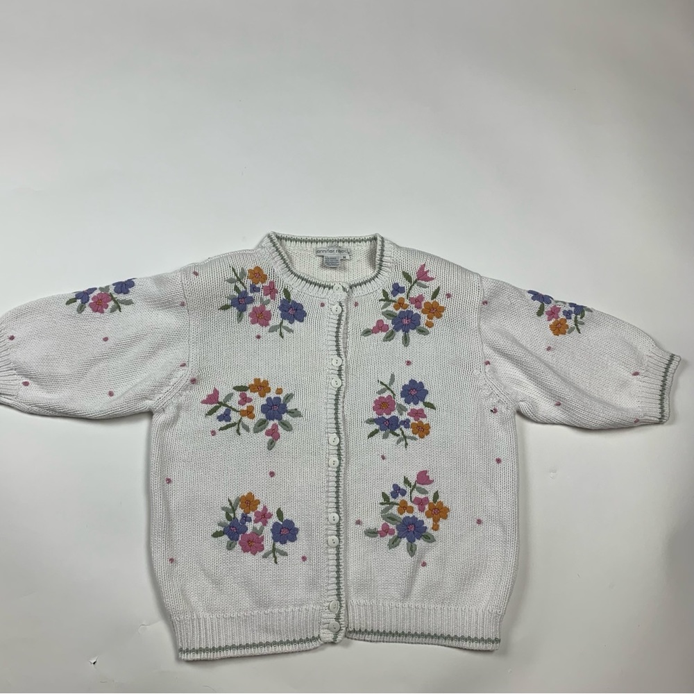 Vintage 90s Jennifer Reed Floral Embroidered Sweater